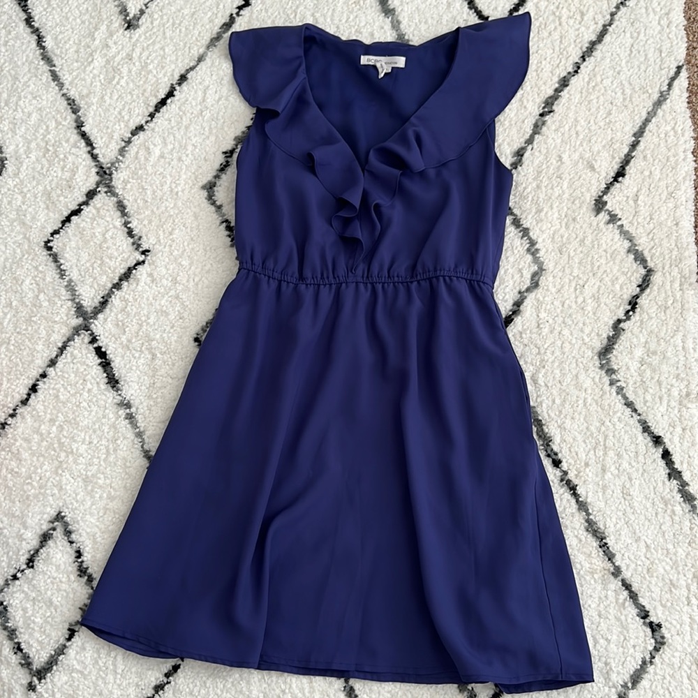 BCBGeneration Purple/Blue Popover Dress Size Small